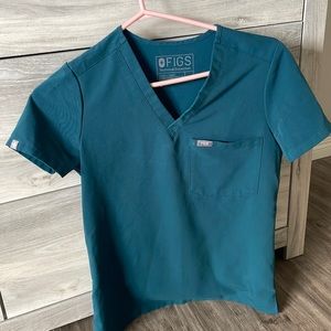 Figs XXS Carribean Blue Catarina one pocket scrub top